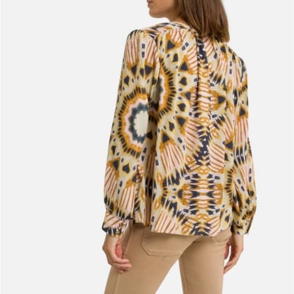 Ba&sh Calysta Crinkled Blouse in Kaleidoscope Small - Picture 2 of 11